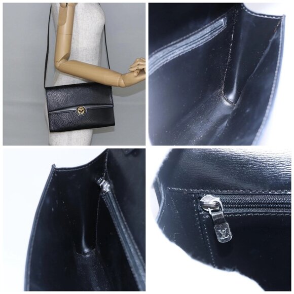 LOUIS VUITTON Epi Pochette Arche Shoulder Bag Black Noir - Picture 16 of 16